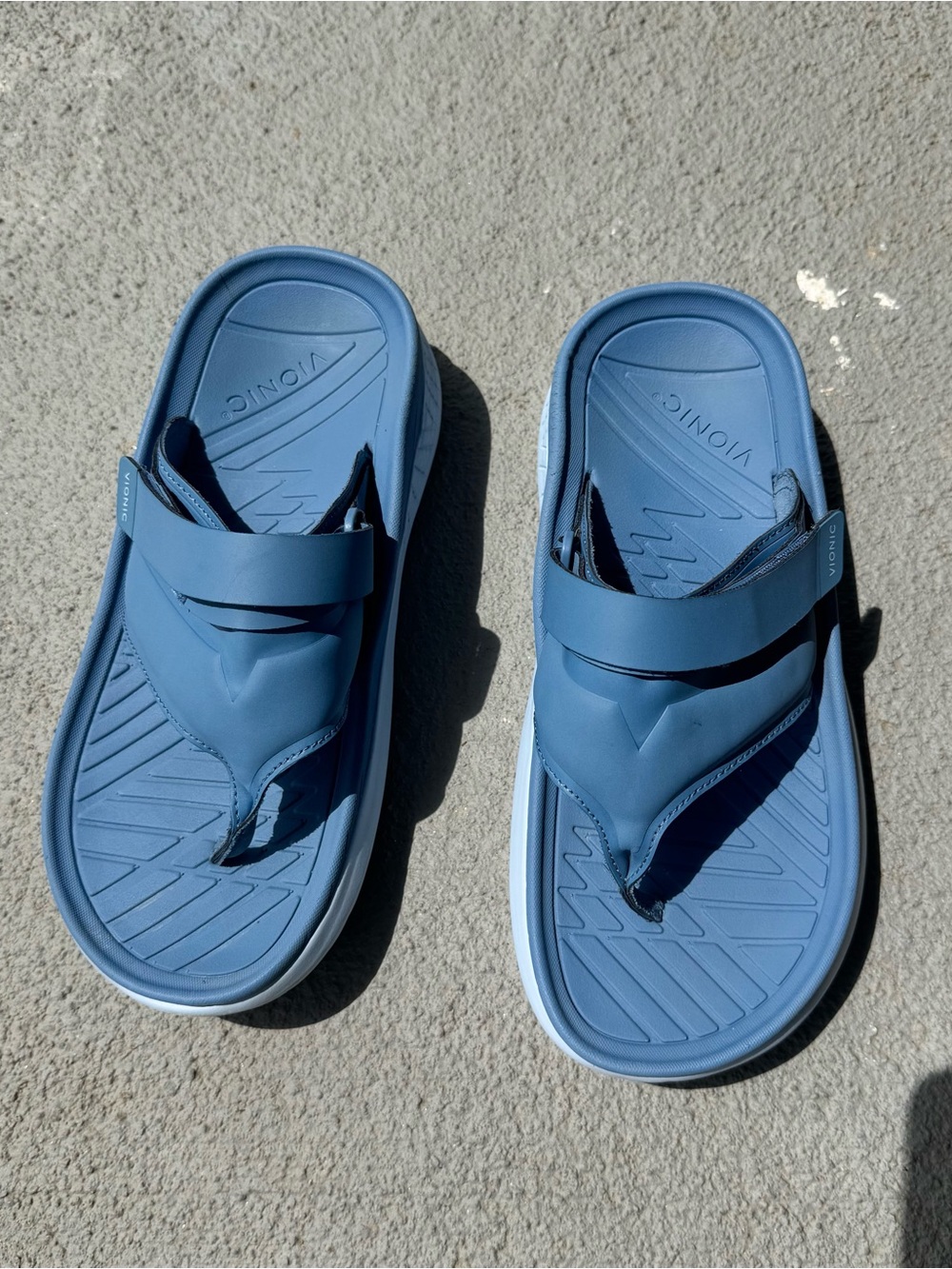 Vionic Restore II Recovery Sandal Womens 8  Blue Captains Orthotic Thong Comfort